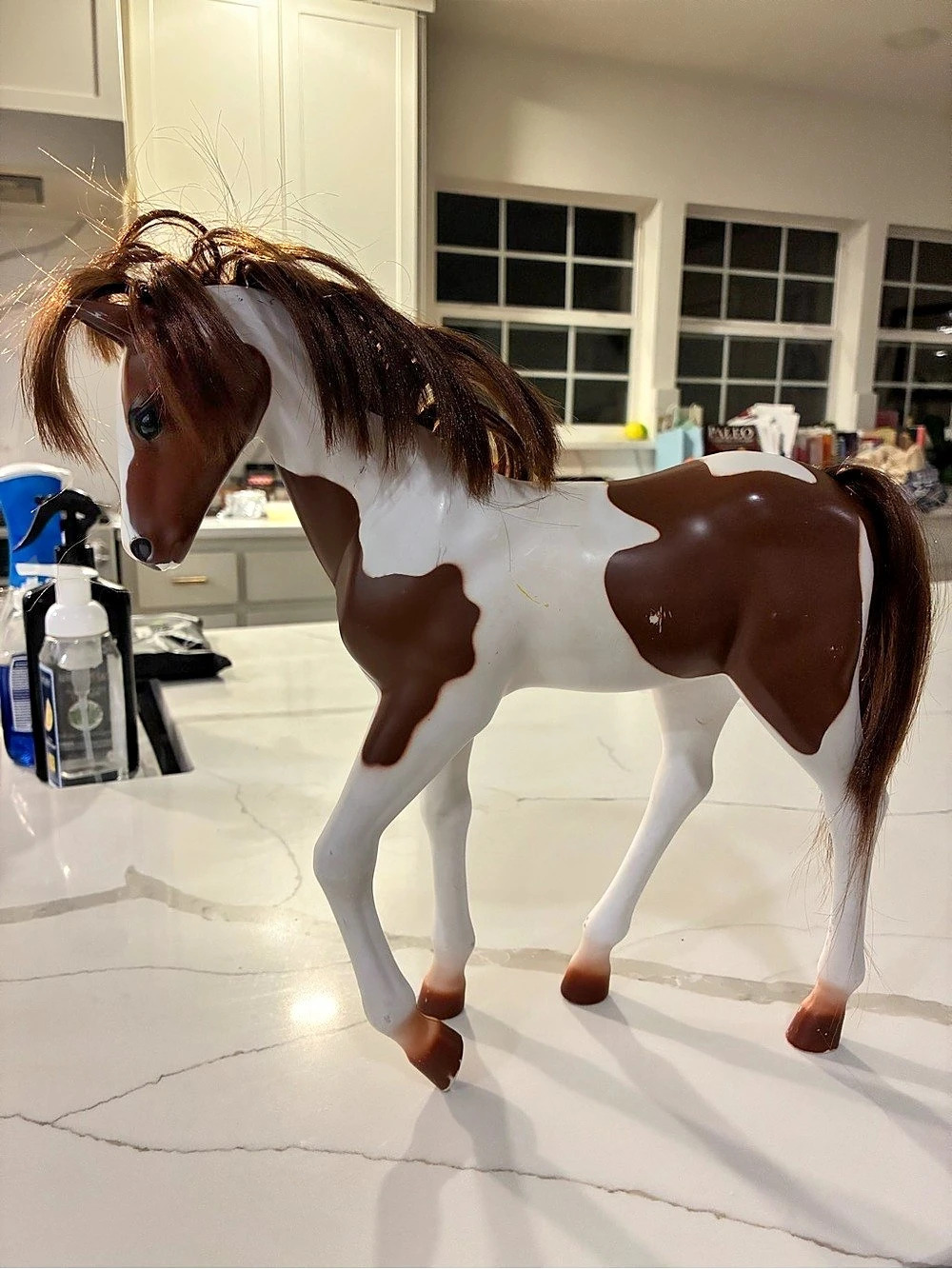 Brown & White Toy Horse